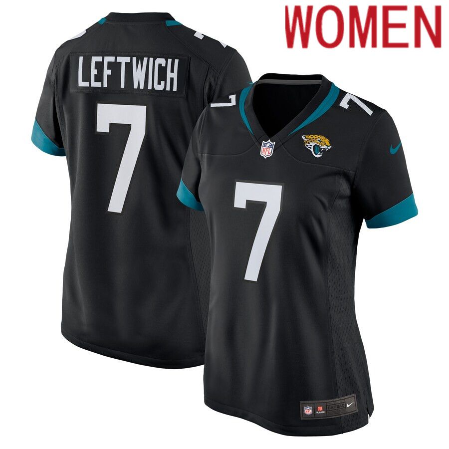 Women Jacksonville Jaguars #7 Byron Leftwich Nike Black Alternate Retired Player Game NFL Jersey->women nfl jersey->Women Jersey